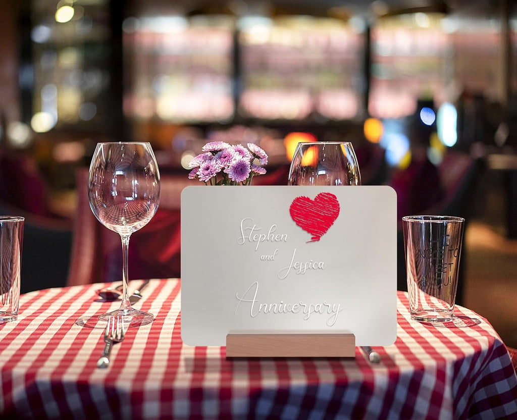 Frosted Blank Acrylic Sign with Wooden Stands - 10 Pack DIY Rectangle Customizable Sign Kit for Wedding Table Numbers, Restaurant Party Bridal Shower (6x8 Inch)