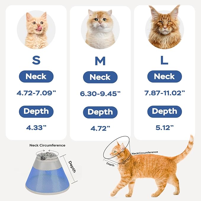 Cat Cone Collar Soft to Stop Licking After Surgery, Waterproof Lightweight Recovery Collar for Cats and Small Dogs, Elizabeth Plastic Cone Alternative, Neck Pillow to Prevent Scratches-PawvioPets
