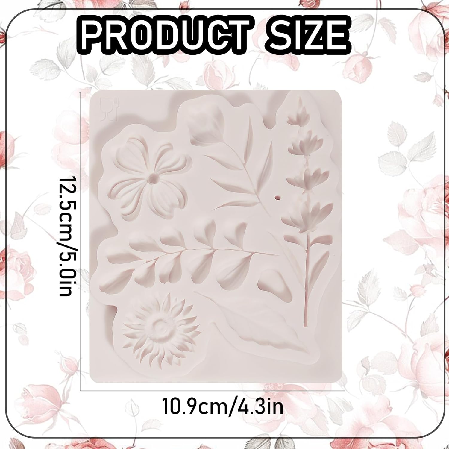 1 Pcs Flower Fondant Mold for Cake Decoration, Leaf Chocolate Silicone Mold, Exquisite Flower and Leaf Shape is Perfect for Wedding Desserts, Candy, Sugar Craft, Gum, Resin, Clay