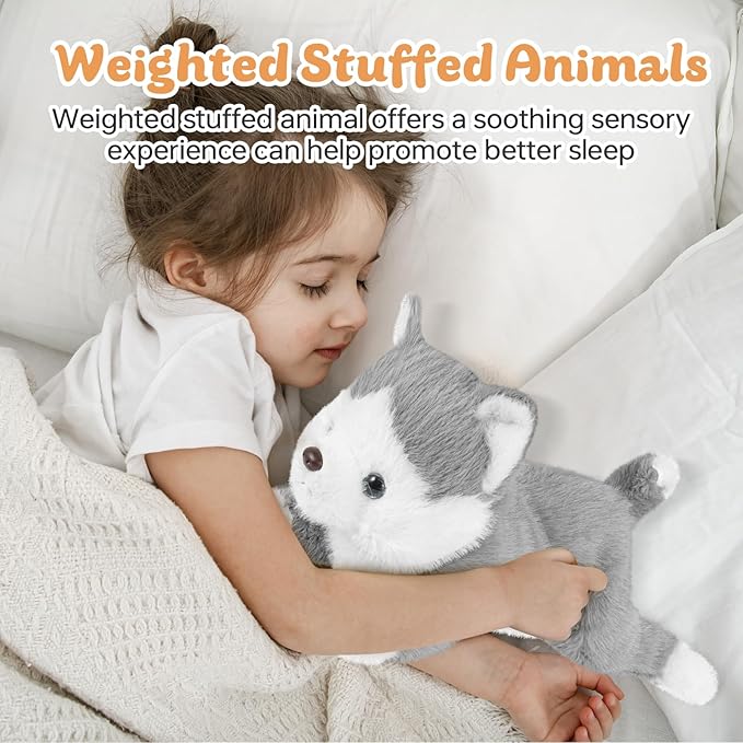 19Inch 3 Pounds Dog Weighted Stuffed Animals, Cute Realistic Puppy Stuffed Animal, Sensory Comfort Plush Throw Pillow Toy, Dog Plush Gift for Adults Kids Youth-PawvioPets