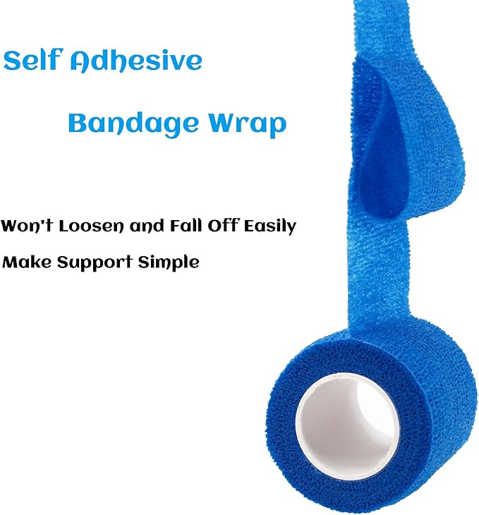 36 Rolls Elastic Self Adhesive Bandage Wrap 2 Inch, Breathable Non Woven Cohesive Bandage, Vet Wrap for Dogs, Ankle Sprains Swelling Medical First Aid Tape, Sports Athletic Tape Color-PawvioPets