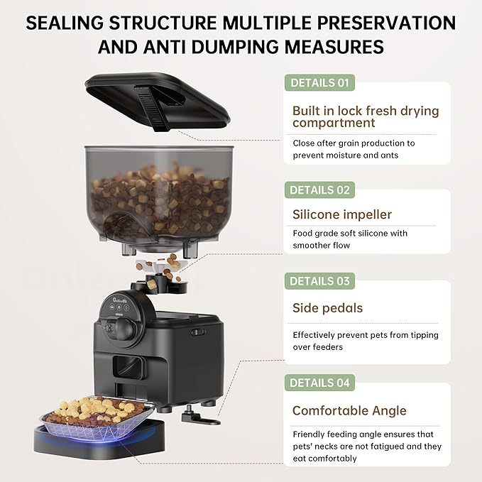 Automatic Pet Feeder for Cat and Dog - 6L Auto Cats Food Dispenser with Camera - WiFi App Control Smart Feeders with Timed - Dogs Feeding Station with 15-Day Battery Life After Power Off-PawvioPets