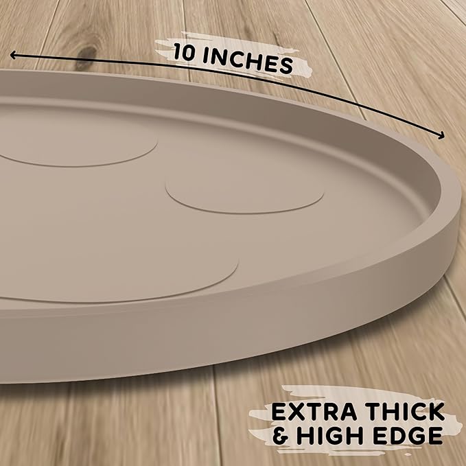 Dog Food Mat Round 10" - Raised Edges Dogs Mat for Food and Water Prevent Spill, Waterproof Cat Food Mats Protect Floors, Easy Clean Dog Bowl Mats for Food and Water, Silicone Pet Feeding Placemats-PawvioPets