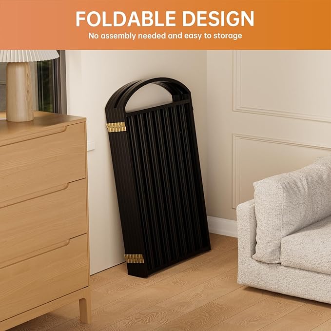 6 Panles Full Matel Freestanding Dog Gates with Door, 144"Extra Wide 36"Tall Free Standing Dog Pet Gate for Indoor & Outdoor. Foldable Pet Fences for Doorways, House, Stairs, Porch, Deck, Yard-PawvioPets