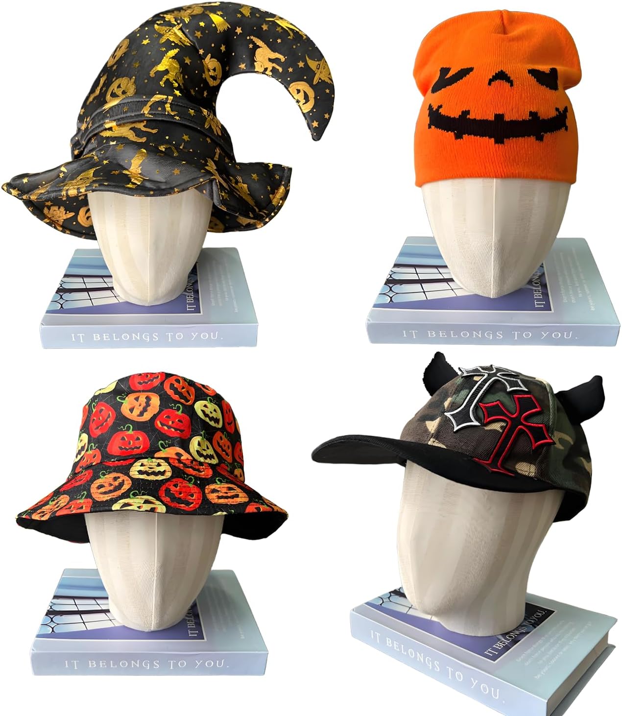 12 Assorted Funny Halloween Party Hats Witch Hat Halloween Costume Decorations Photo Booth Props Hats for Adult Man Women