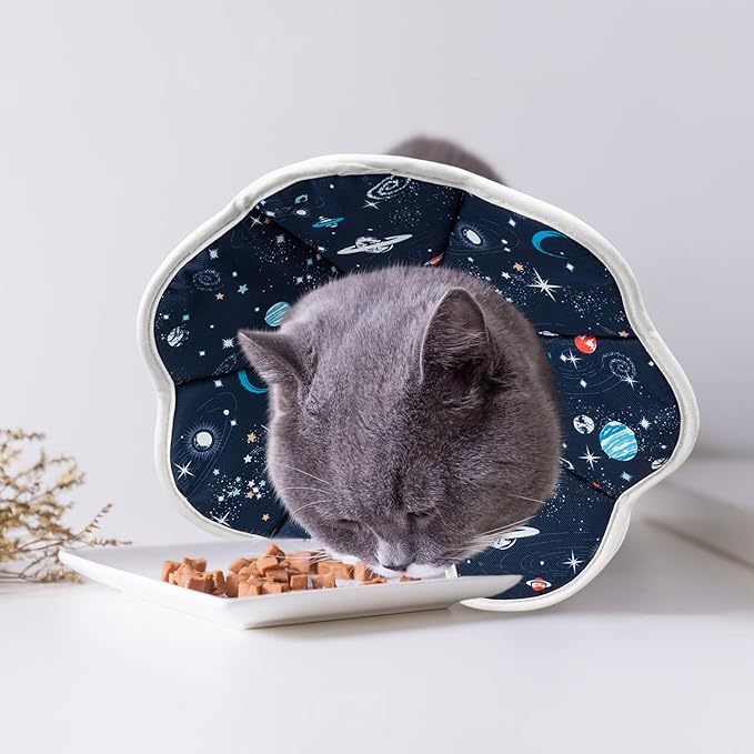 Depets Cat Cone Collar Soft, Adjustable Lightweight Cat Recovery E Collar to Stop Licking for Puppy Rabbit, Waterproof Pet Cone for Small Animal After Surgery Grooming, Neck Girth 9.5 in-PawvioPets