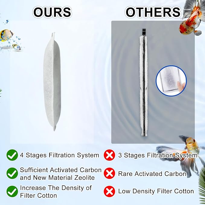 5 Pack Large Replace Filter Cartridge for Whisper EX Filter, Fish Tank Carbon Filter Cartridges for Aquarium, Compatible with Whisper EX30/EX45/EX70 Filters-PawvioPets