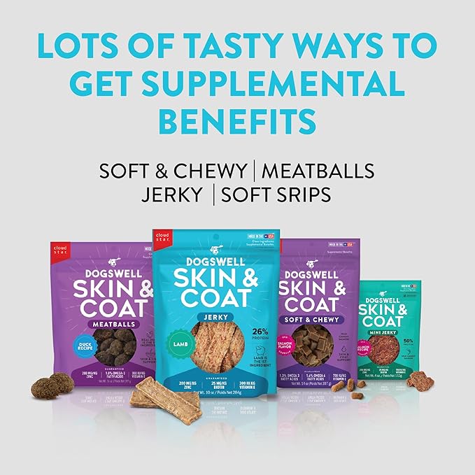 Dogswell Skin & Coat Jerky Dog Treats, Lamb, 10 oz. Bag-PawvioPets