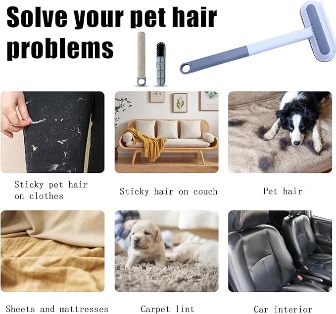 Cat Hair Remover 4-in-1 Multi-Functional Pet Hair Remover Brush,17.7Inch, Reusable Washable Lint Cleaner for Dog and Cat Hair, Gentle on Furniture, Sofas, Pet Beds, Bedding, Carpets, Clothing-PawvioPets