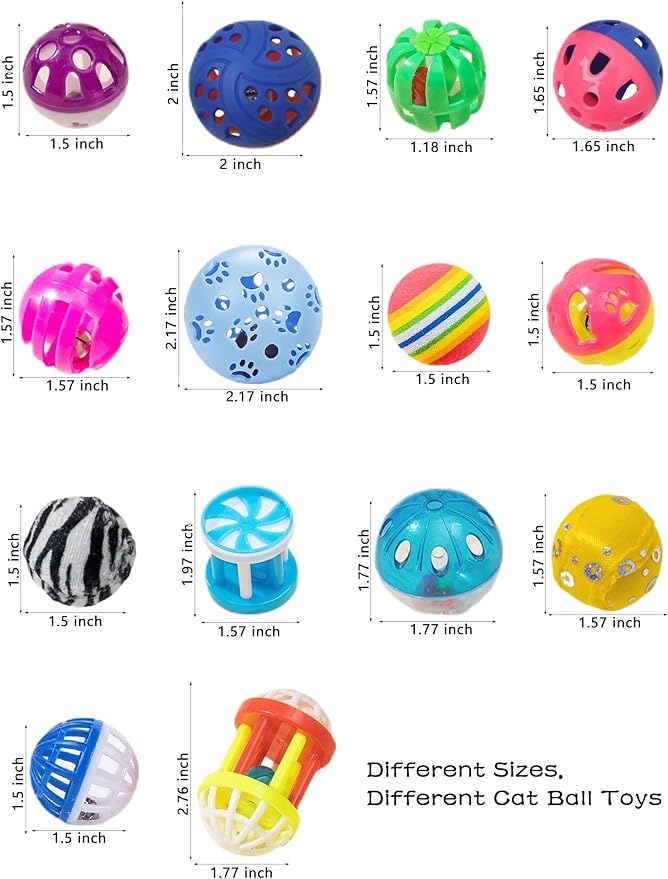 6-Pack Cat Toys for Cats and Kittens, Silly Leap (1.5'', Economy Cat Toy Set)-PawvioPets