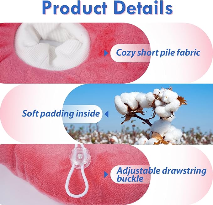 Anti-Lick Recovery Cone for Cats, Adjustable Soft Elizabethan Collar After Surgery, Easy on & Off with Drawstring Buckle, Eat & Drink Normally, Mashable Washable Pet Cone, Pink Large-PawvioPets