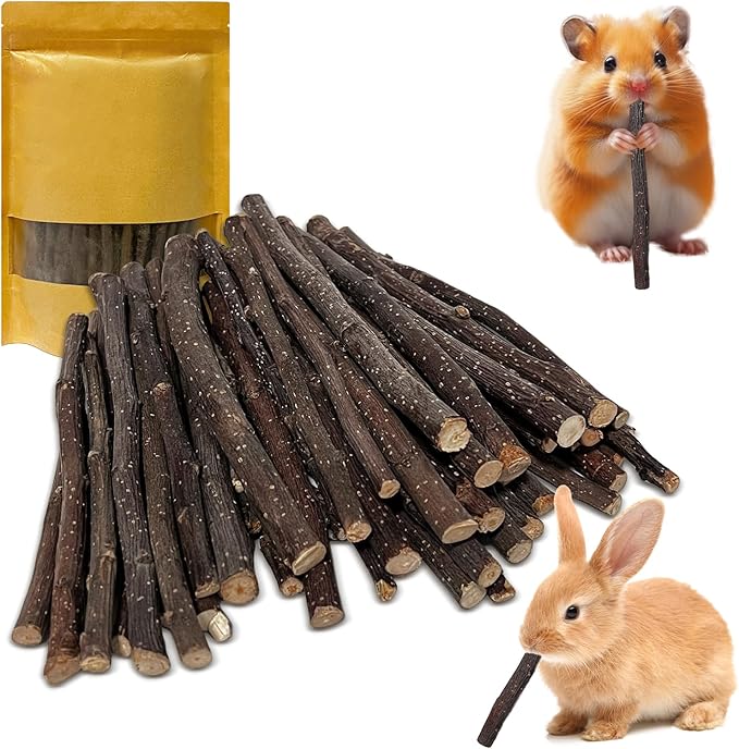Apple Sticks 300g(0.7LB) Small Animals Wooden Pet Chew Treats Toys for Guinea Pigs Hamsters Rabbits Chinchillas Squirrels Small Animal Molar Wood Treats Toys-PawvioPets