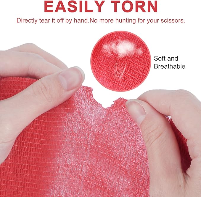 24 Pack Self Adhesive Bandage Wrap, 4” x 5 Yards Elastic Cohesive Bandage Wrap Self Adherent Medical Tape for Sports, Ankle, Wrist Sprains, Pet First Aid, Vet Wrap-PawvioPets