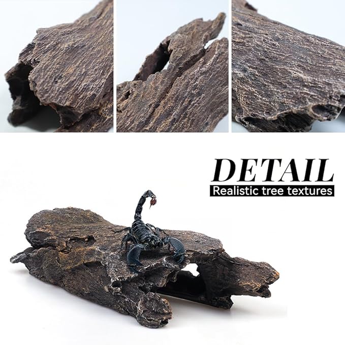 Fish Tank Decorations - Large Aquarium Decorations Air Bubbler Tree Fish House for Betta Hideout Caves Buddha Decor Temple Ruins Arched Betta Fish Accessories Reptile House Shelter Decor (Wood A-M)-PawvioPets