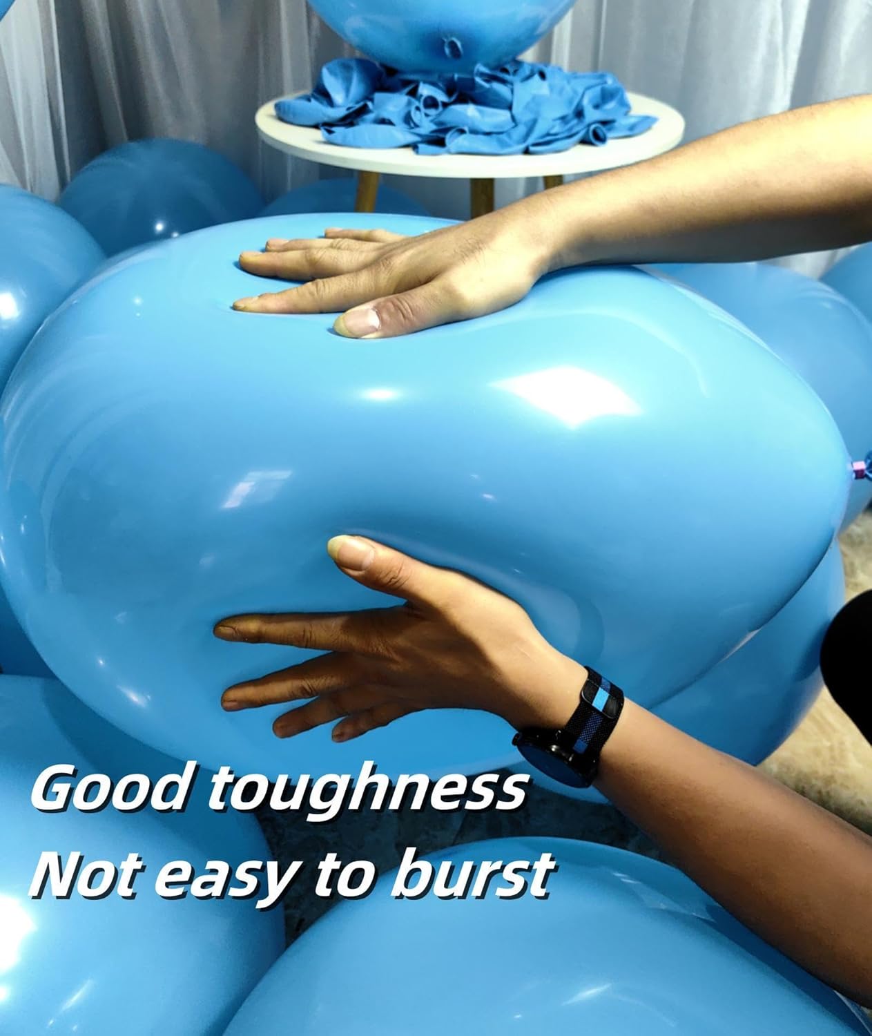 90 Pack Light Blue Balloons 18 Inch Blue Latex Large Balloons for Party Decorations and Events ZWZLIULIAN