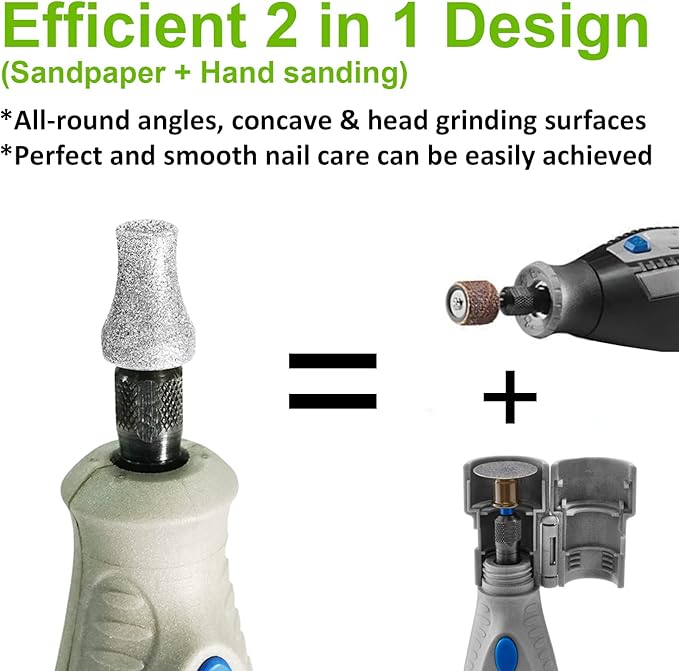 Diamond Dremel Dog Nail Grinder FlashB, Dogs&Pets Nail Care, 1/8'' Pet Nail Grinder Wheel Work with Dremel Sanding Drums for Animals Nail Care & Home Grinder Tools-PawvioPets