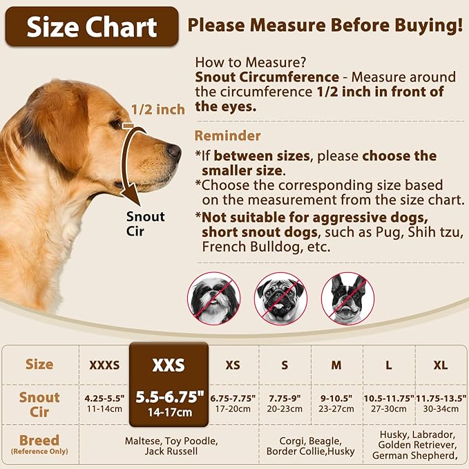 Crazy Felix Nylon Dog Muzzle for Small Medium Large Dogs Dachshund Beagle Poodle Labrador, Air Mesh Breathable and Drinkable Pet Mouth Guard for Anti-Biting Chewing Scavenging(XXS, Blue)-PawvioPets