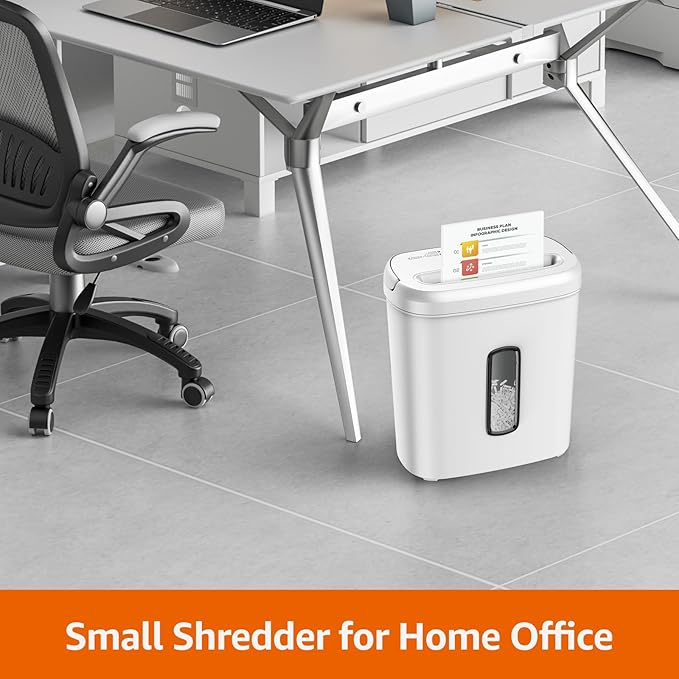 Amazon Basics Cross Cut Paper and Credit Card Shredder for Security - 8-Sheet, Heavy Duty, White-PawvioPets