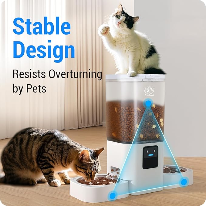 Automatic Cat Feeder with Slow Feed for 2 Cats: 5G WiFi Automatic Dog Feeder with 7L Large Food Storage, Cat Food Dispenser with Alexa for Multiple Pets, Detachable for Easy Cleaning -29 Cup-PawvioPets