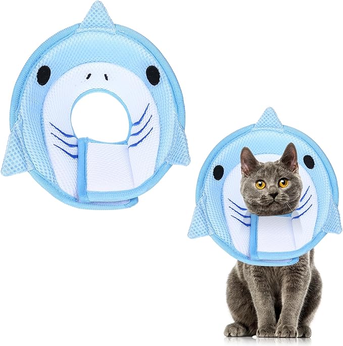 Cat Collar Cute Cat Recovery Collar Breathable Adjustable Soft Lightweight Pet Neck to Stop Licking Scratching After Surgery for Pets Dogs Kittes-PawvioPets