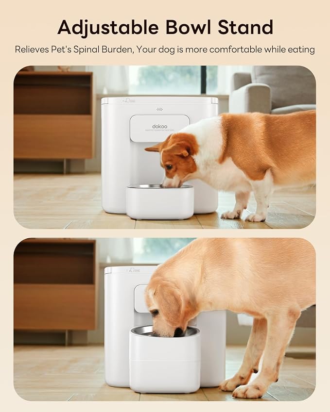 Automatic Dog Feeder for Large Breed, 15L/ 63Cups Vacuum-Sealed Storage & Timed Auto Dog Food Dispenser 2in1, Airtight 100% Freshness, Anti-Blockage, Support up to 22mm Pet Food, Stainless Steel Bowl-PawvioPets