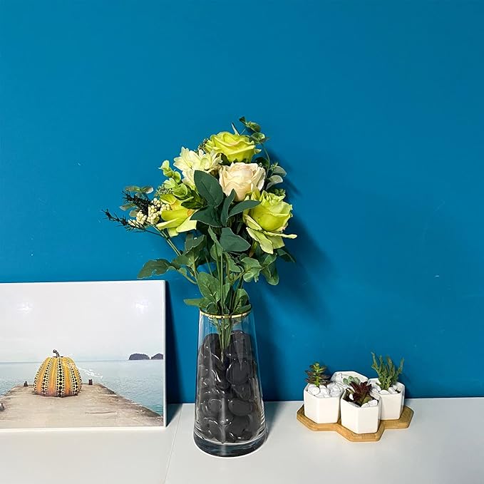 40 lbs Black River Rocks for Landscaping,1-2 Inch Decorative Black Stones Pebbles for Plants, Vase Fillers, Fish Tank and Garden Rocks-PawvioPets