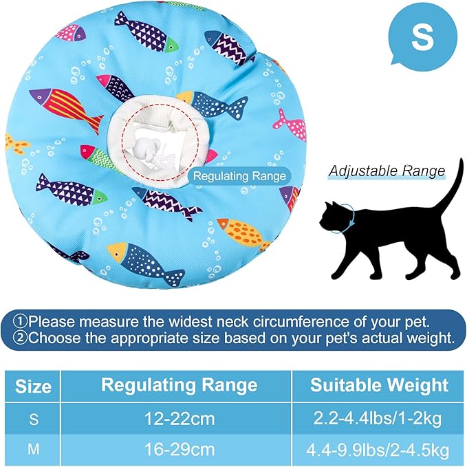 Cat Cone Collar Soft Cute Adjustable Cat Donut Recovery Collar Elizabethan Cats Cones to Stop Licking Comfortable Anti-Bite Neck Cone for Pet Kittens After Surgery-PawvioPets