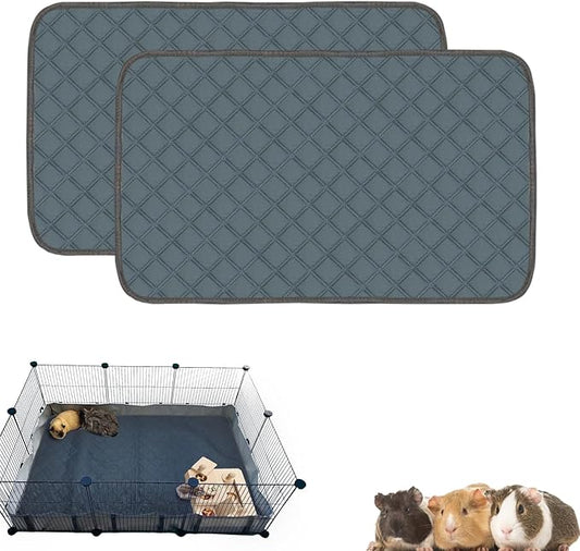 2 Pack Guinea Pig Cage Liners for C&C 2x3 Habitat Guinea Pig Bedding Washable | Super Absorbent | Waterproof | Non Slip | Reusable Guinea Pig Pee Pads for Small Animals Cages - 41.3" x 27.6"-PawvioPets