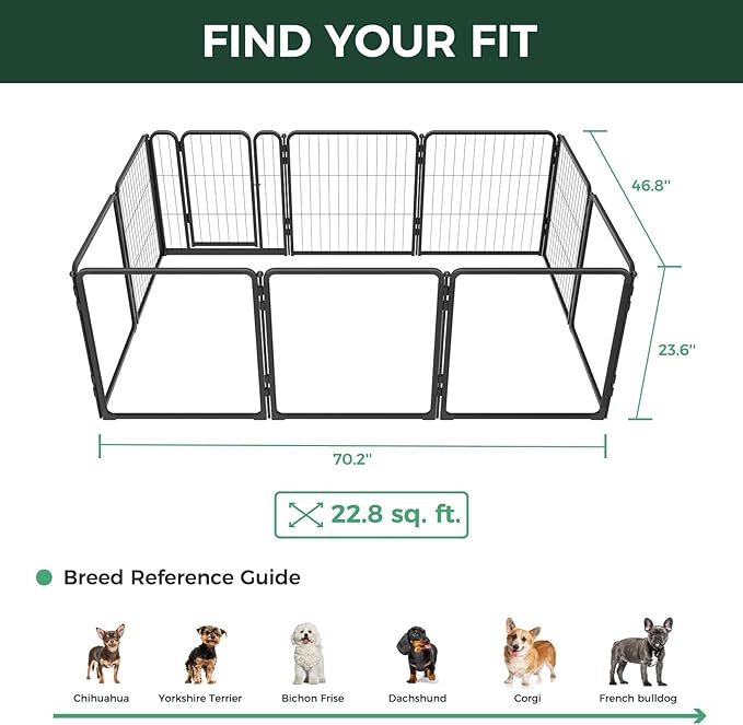 FXW Homeplus Unleashed Indoor Dog Playpen - Stress-Free and Safe Play, Heavy Duty 24 Inch 5 Acrylic Panels + 5 Wire Panels Dog Pen for Puppy and Small Dogs, Black│Patented-PawvioPets