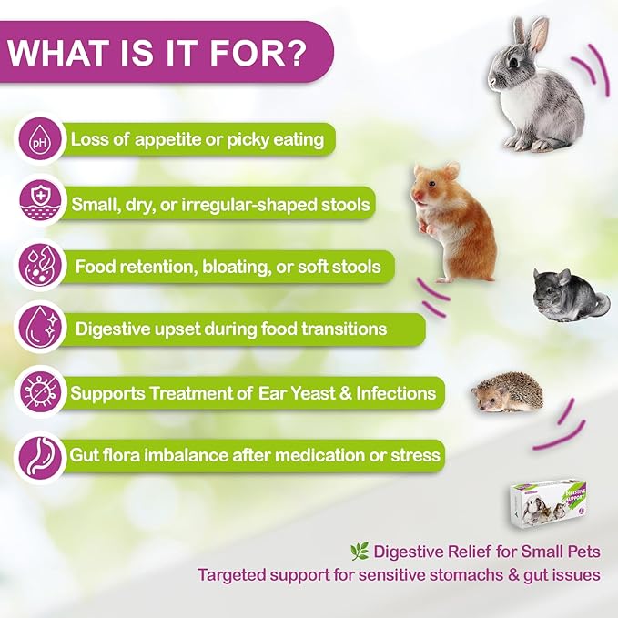 Digestive Support for Rabbits - High Fiber Probiotics, GI Stasis Prevention, Promote Gut Motility, Critical Care Herbivore Supplement, Rabbit & Guinea Pig Treats/Food, 36 Capsules-PawvioPets