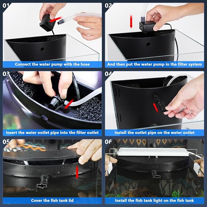 fishkeeper 5 Gallon Fish Tank Starter Kit, Small Aquarium with Filter and Adjustable 3 Color Lighting Self Cleaning Fish Bowl Rimless Aquarium for Beginners (Freshwater Fish Tank)-PawvioPets