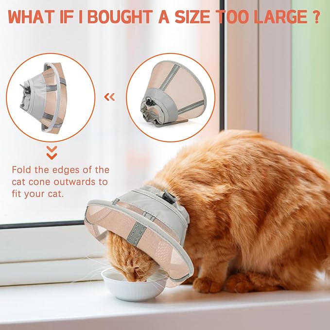 Cat Cone Collar Soft, Cat Recovery Collar for Large Medium Small Cats Kittens, Pet Cone Alternative After Surgery-PawvioPets