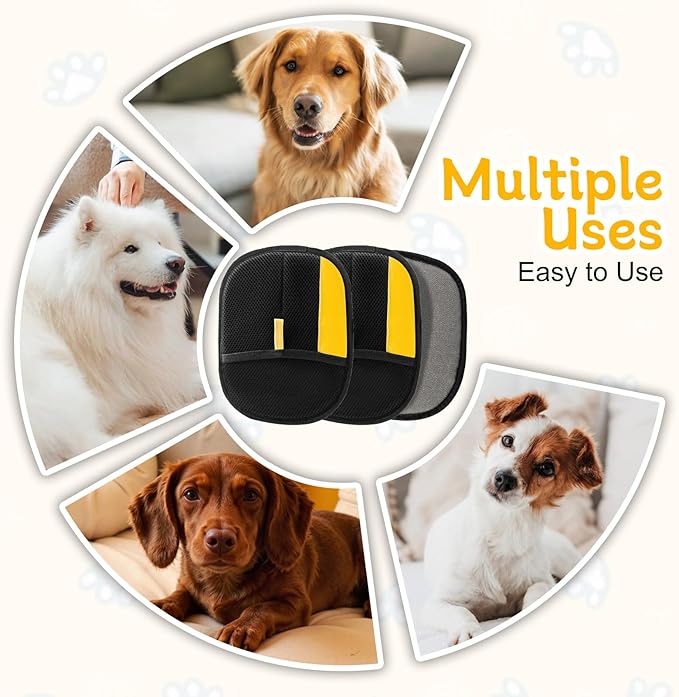 2025 Pet Hair Removal Glove for Cats & Dogs,3pcs Electrostatic Pet Hair Remover,Efficient Grooming Gloves for Pet Hair,Reusable Cat & Dog Hair Remover for Furniture,Couch,Curtain,Carpet-PawvioPets