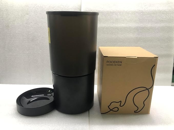 Automatic Cat Feeder Food Dispenser: 6L Timed Small Dog Dry Food Dispenser with 10s Voice - Distributeur Nourriture Chat Hund Programmable - Auto Pet Feeder with 1-6 Meals Black-PawvioPets