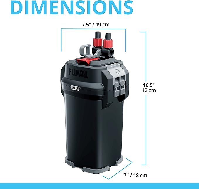 Fluval 207 Perfomance Canister Filter - for Aquariums Up to 45 Gallons - Aquarium Canister Filter-PawvioPets