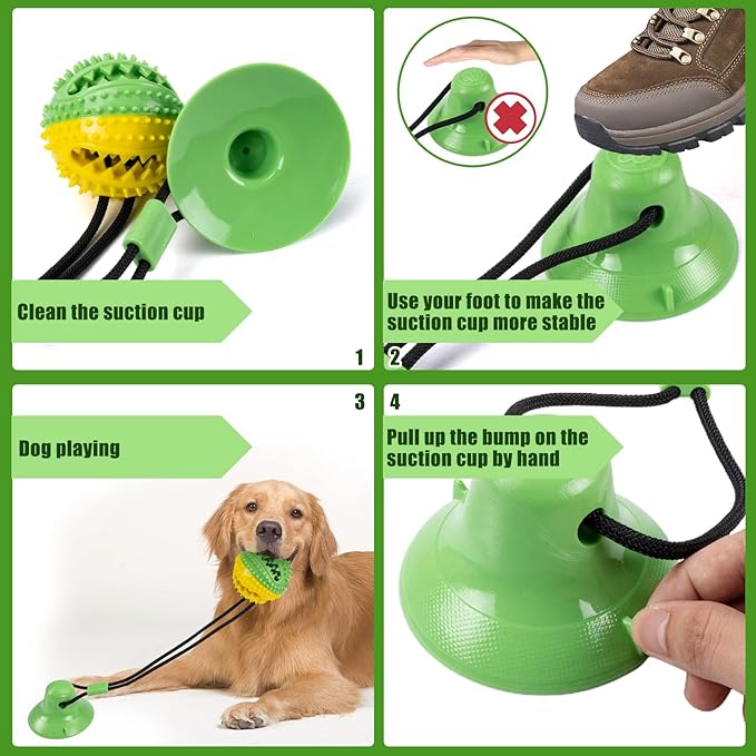Dog Toys, Dog Chew Toys for Aggressive chewers, Puppy Training Treats Teething Rope Toys for Boredom, Puzzle Treat Food Dispensing Ball for Puppies Teething Small Dogs (Green)-PawvioPets