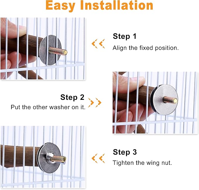 Bird Perch Stand Toy, Natural Grapevine Wood Parrot Perch Bird Cage Branch Accessories for Parakeets Cockatiels Conures Macaws Finches Love Birds(9.8" Length)-PawvioPets