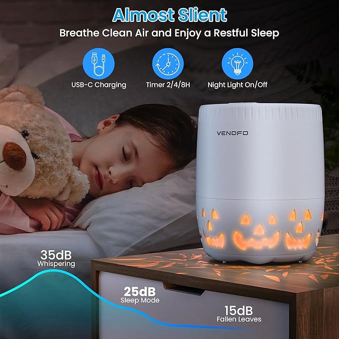 Air Purifiers for Home Bedroom up to 1076ft², True HEPA Air Filters Dust Pets Smoke Hair, 3 Fan Speeds Quiet, Timer Settings, Rechargeable Air Cleaner Office, Bedroom, Pets, Car-PawvioPets