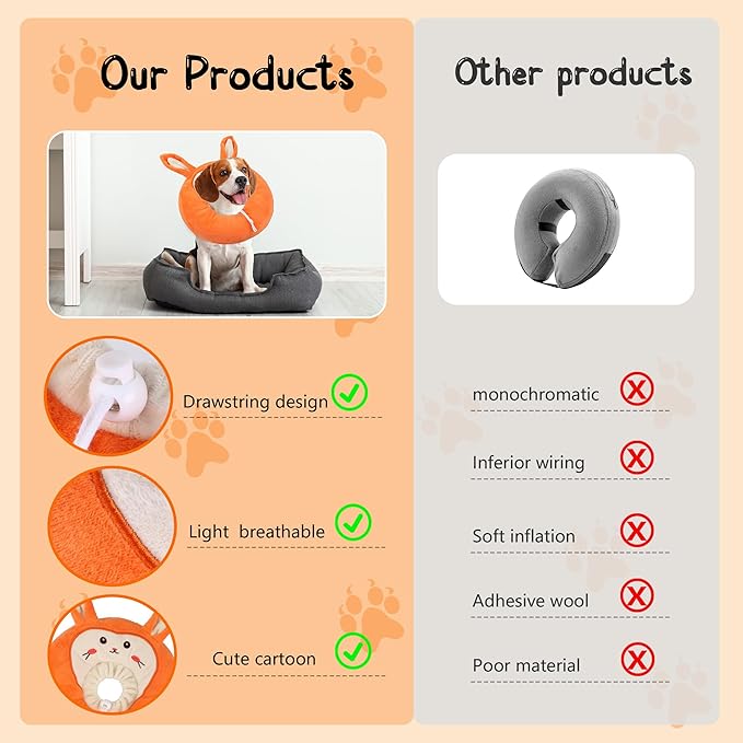 Adjustable Cat Collar Soft to Stop Licking After Surgery for Kitten, Alternative to Cone of Shame, Donut Cone for Cats, Pet Elizabethan Collar (Rabbit, Small)-PawvioPets