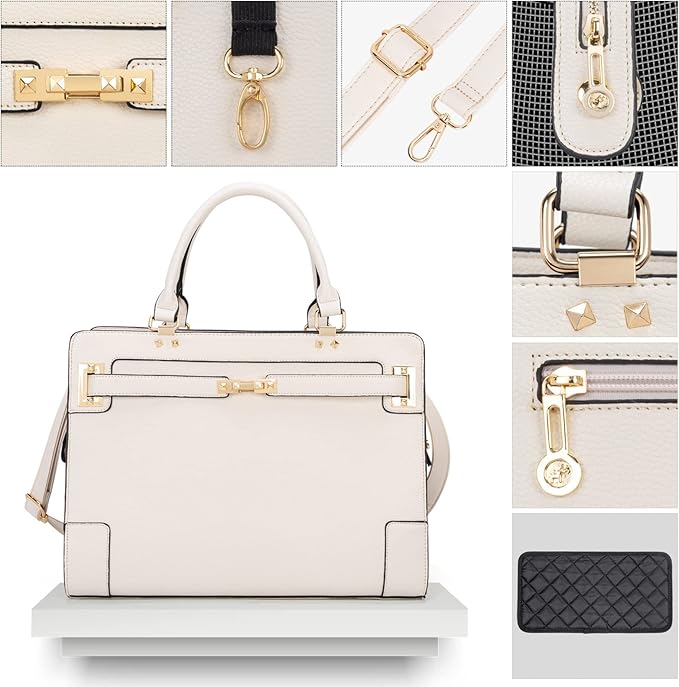 Fashion Pet Carrier Dog Cat Carrier Purse Soft-Sided Leather Handbag Pet Tote Bag for Small Dogs Puppy and Cats TSA Airline Approved (Beige)-PawvioPets