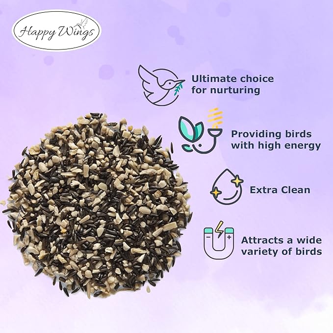 Finch Blend Bird Food - Mix of Sunflower Hearts/Kernels and Nyjer, 5 Pounds - No Grow Seed - For Wild Birds-PawvioPets