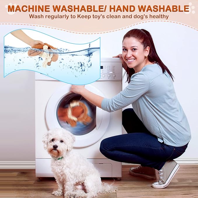 Dog Toys,Squeaky Dog Chew Toy with Crinkle Paper,Interactive Tough Plush Rope Toys for Small Medium Large Dogs with Gift Boxes-PawvioPets