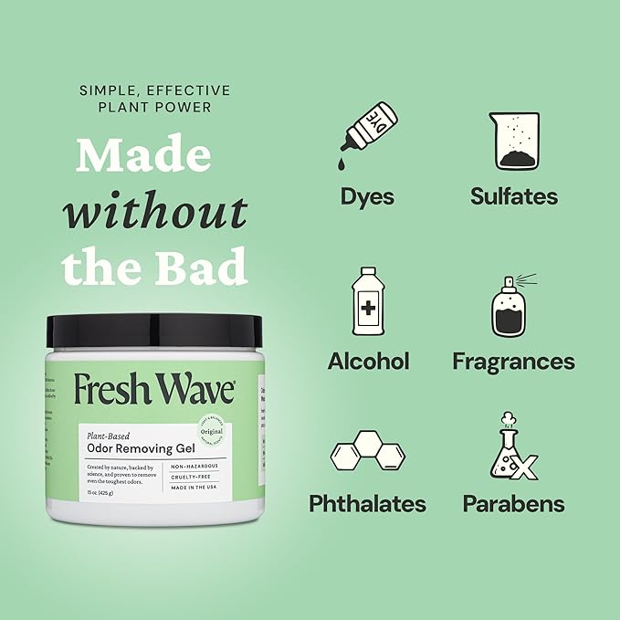 Fresh Wave Odor Removing Gel, Original 15 oz. & Lavender 7 oz.| Safer Odor Absorbers for Home | Natural Plant-Based Odor Eliminator | Every 7 oz. Lasts 15-30 Days | for Cooking, Trash & Pets-PawvioPets
