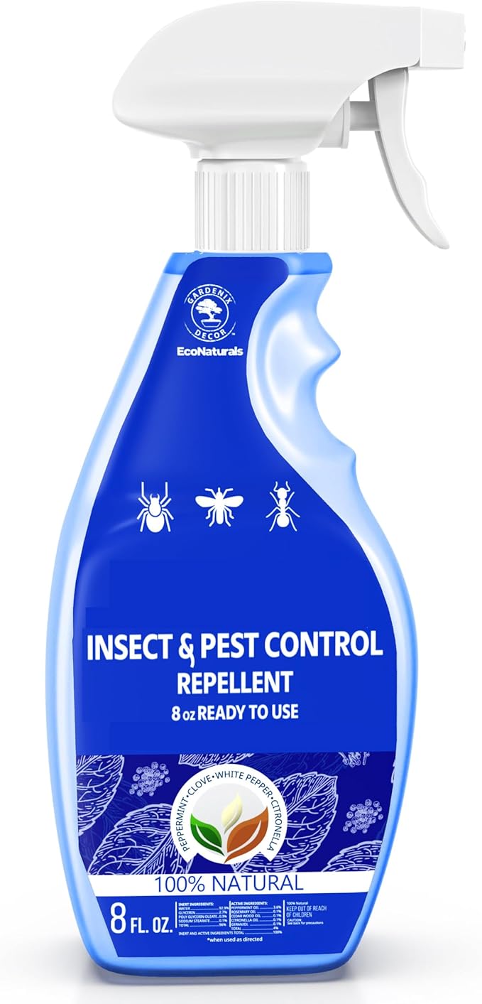 All Natural Bug Spray for Home - Non-Toxic Peppermint Oil Insect and Pest Control Kit - 8 oz Ready-to-Use Bug Spray - Indoor and Outdoor Protection- Ant Spray - Spider Repellent Indoor-PawvioPets