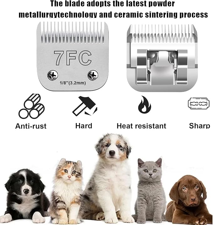 5Pack Dog Grooming Blades Compatible with Andis Dog Clippers,Dog Clipper Blades Compatible with Oster A5,Wahl km10 Dog Clippers for Animal Dog Cat Horse,Stainless-Steel Blade Sharp-PawvioPets