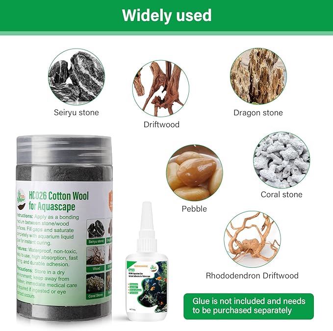 Cotton Wool for Aquascape- Gap Filler Cotton for Rocks & Wood | Aquarium Safe Bonding Material | Secure Adhesive Helper (Brownish red(Driftwood Color))-PawvioPets