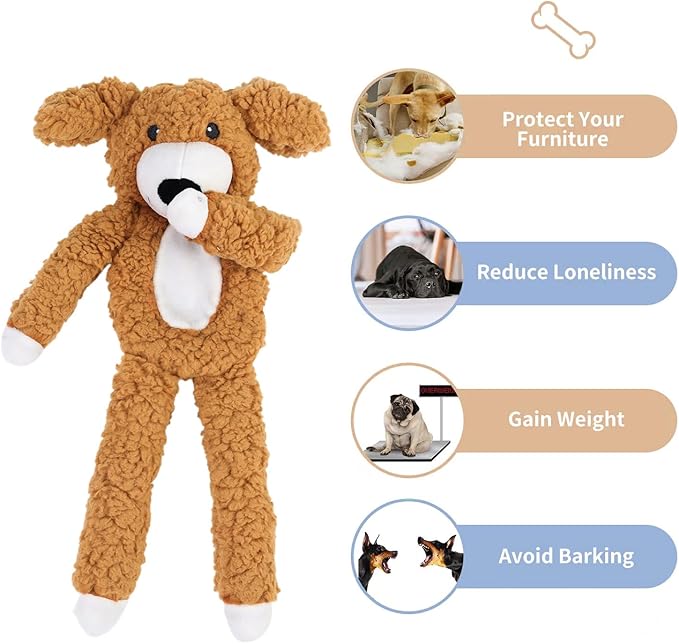 DODODOLA Dog Toys Plush Partial Stuffing Puppy Chew Toys for Teething Soft Squeaky Dog Toy to Keep Them Busy for Small Medium Big Large Dogs Pet-PawvioPets