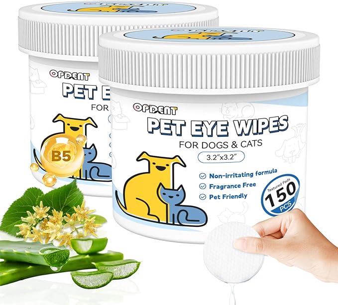 Eye Wipes for Dogs & Cats - Tear Stain Remover for Dogs - Dog Eye Cleaner, Eye Debris, Discharge, Mucus Secretions - Eye Wipes for Dogs & cat Eye Wipes (3.2 in,300pcs)-PawvioPets