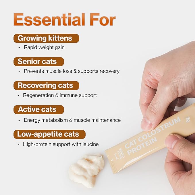 Dr.by Cat Colostrum Protein Cat Supplement Immune Support Muscle Growth, Gentle on Digestion for Kittens, Adult&Senior Cats with Goat Milk, Whey Protein Isolate, Colostrum Lickable Formula-PawvioPets
