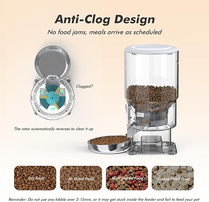 Automatic Cat Feeder with Camera - 5G WiFi Timed Cat Food Dispenser, 1080P HD Video with Night Vision, 1-15 Meals, 1-99 Portions, 2-Way Audio, Keeps Dry Food Fresh, 5L Auto Pet Feeder Also for Dogs-PawvioPets